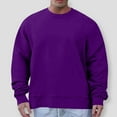 thumbnail image 1 of dzxyzu Men's Regular-Fit Long-Sleeve T-Shirt Casual Crewneck Solid Color Pullover Sweatshirt Big and Tall Loose Workout Running Shirts Tops Purple, 1 of 6