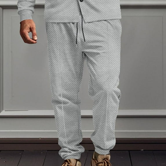 dzxyzu Men's Slim Fit Chino Pant Casual Drawstring Elastic Waist Loose Twill Trousers with Pockets