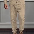 thumbnail image 1 of dzxyzu Men's Slim Fit Chino Pant Casual Drawstring Elastic Waist Loose Twill Trousers with Pockets, 1 of 6