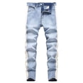 thumbnail image 1 of dzxyzu Men's Slim Fit Stretch Jeans Ripped Skinny Jeans for Men, Distressed Straight Leg Denims Pants Fashion Comfort Flex Waist Trousers, 1 of 8