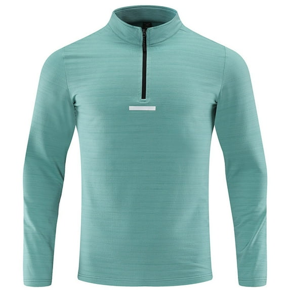 dzxyzu Men's Sweatshirts Lightweight Breathable Active Sports Shirts Quarter Zip Stand-up Collar Long Sleeve Outdoor Running Pullover Tops