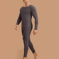thumbnail image 1 of dzxyzu Men's Thermal Underwear Long Johns Set With Fleece Lined Ultra Soft Round Neck Base Layers Top & Bottom Warm Padded Plus Velvet Cashmere Home Clothes Fall Winter Bottoming Suit -Gray, 1 of 5