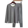 thumbnail image 1 of dzxyzu Men's Thermal Underwear Set, Sanding High Elastic Seamless Long Johns, Fleece Lined Winter Base Layers Top & Bottom -Gray, 1 of 3