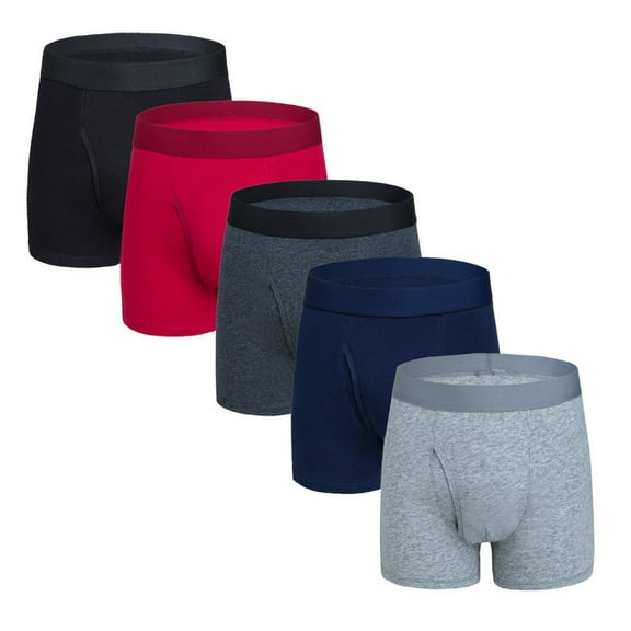dzxyzu Men's Underwear Boxer Briefs Soft Comfortable Cotton Underwear Men Boxers Value Pack Men Boxers Underwear In Packs 4 Clearance Up to 65% off Clear!- Dark Gray