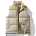 thumbnail image 1 of dzxyzu Men's Winter Quilted Vest Padded Puffer Jacket Warm Casual Waistcoat Outerwear Khaki, 1 of 1