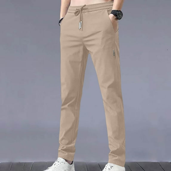 dzxyzu Mens Athletic Sweatpants with Pockets,Workout Gym Joggers Pants for Men Running Jogging Pants Khaki