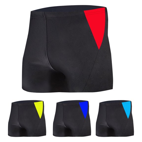 dzxyzu Mens Swim Trunks Color Matching Shorts Quick-Drying, Lightweight And High-Elastic Boyshort Professional Swimming Swimwear - Red