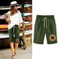 thumbnail image 1 of dzxyzu Printed Women’s Elastic Waist For Casual With Casual Pockets Half Shorts Pants Womens Khaki Pants Lined Leggings For Women Pockets, 1 of 3