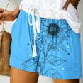 thumbnail image 1 of dzxyzu Women's Summer Printed Pocket Bandage Shorts Casual Pants Seamless Leggings For Women Capri Leggings For Women Blue, 1 of 5