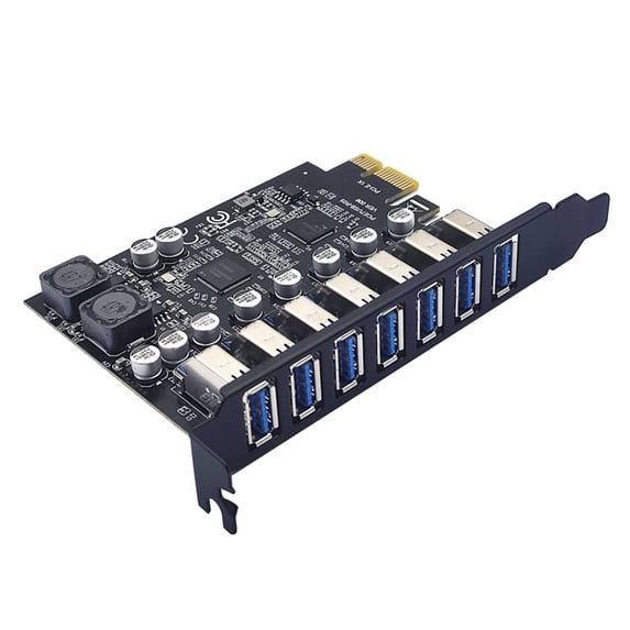 e 7 Ports USB 3.0 Expansion Card USB3.0 D720201 D720210 Controller Adapter Desktop E 1x Hub 5Gbps Super