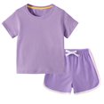 thumbnail image 1 of e Children Boy Girl Match Casual Top Shorts 2PC Sets for Child Kawaii 2 Piece Straight Leg Basic Fall Summer Shorts 2PC Sets 2026 Clothing Country Concert Y2K 7 Years, 1 of 4