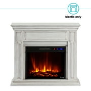 e-Flame USA Breckenridge Fireplace Mantel 41" x 36"- Rustic White Finish