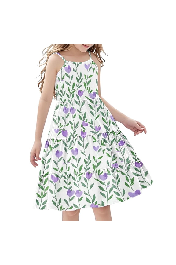 e Girls Boho Overall Tie Dye Cami Tank Tiered Long Dresses Sundresses Rompers for Girl Sleeveless Spaghetti Strap Brunch Summer Fall Dresses 2026 Clothing Fashion 9 Years