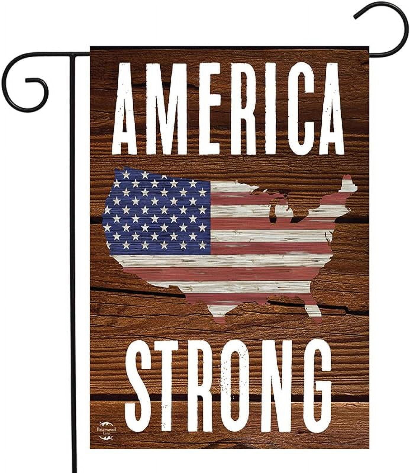 America Strong Patriotic Double-Sided Polyester Garden Flag
