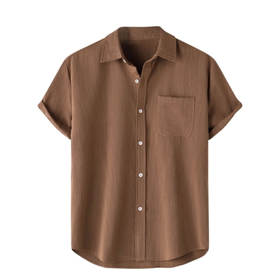 e Hawaiian Tropical Plain Beach Brunch Tee Shirts for Mens Summer Fall Short Sleeve Turtleneck Rayon Tops Shirt Man Button 2026 Clothes Fashion XXL