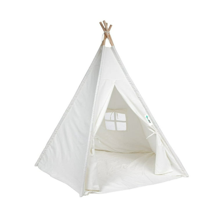 White Teepee Tent Portable Toddler Kids Children Playhouse