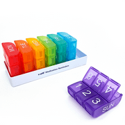 e-Pill 6 Times a Day x 7 Day Large Weekly Pill Organizer - Multicolor