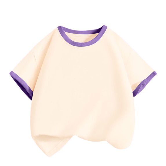 e Short Sleeve T Shirt for Kids Girl Boy Summer Fall Crewneck Color Block Loose Fit Lounge Thin Tee Shirt Tops Kid 2026 Clothes Fashion Y2K 11 Year