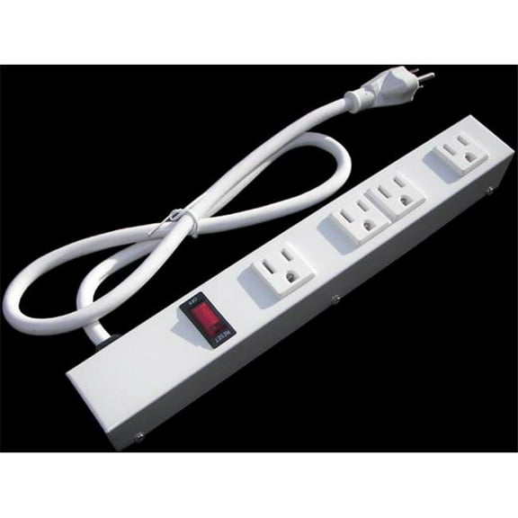 e-dustry EPS-1043W1 12 in. 4 Outlet Metal Power Strip