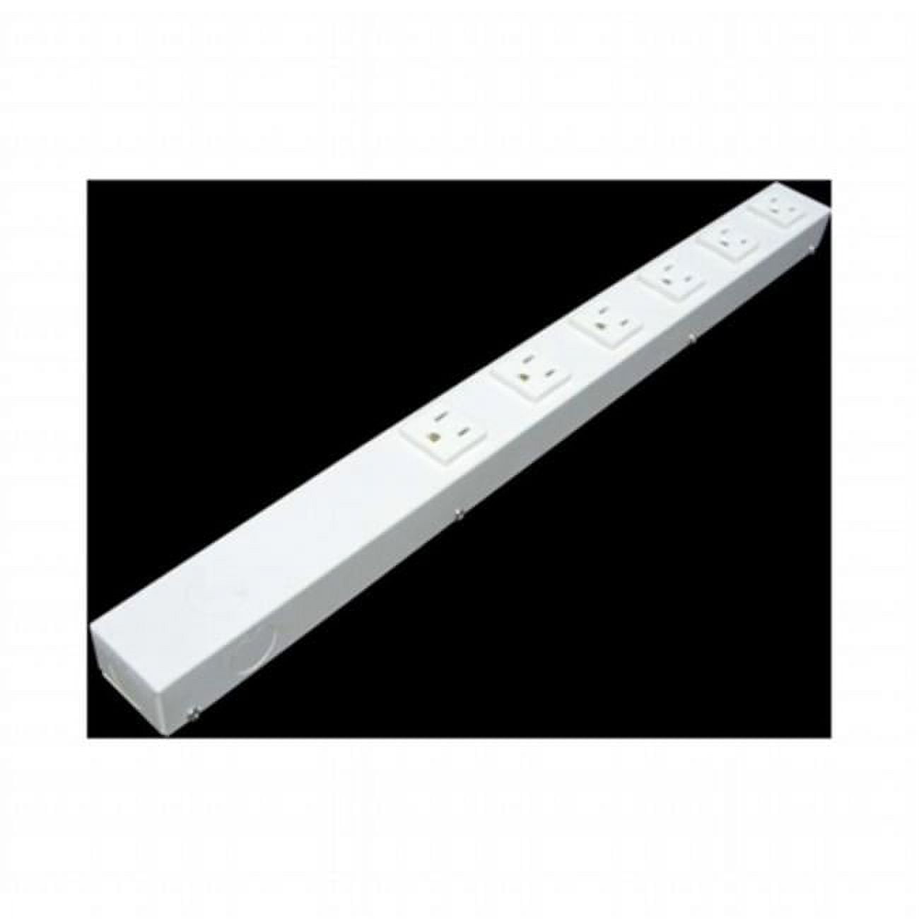 edustry EPSH02006NVW 6 Outlet Hardwired Power Strip White 20 in