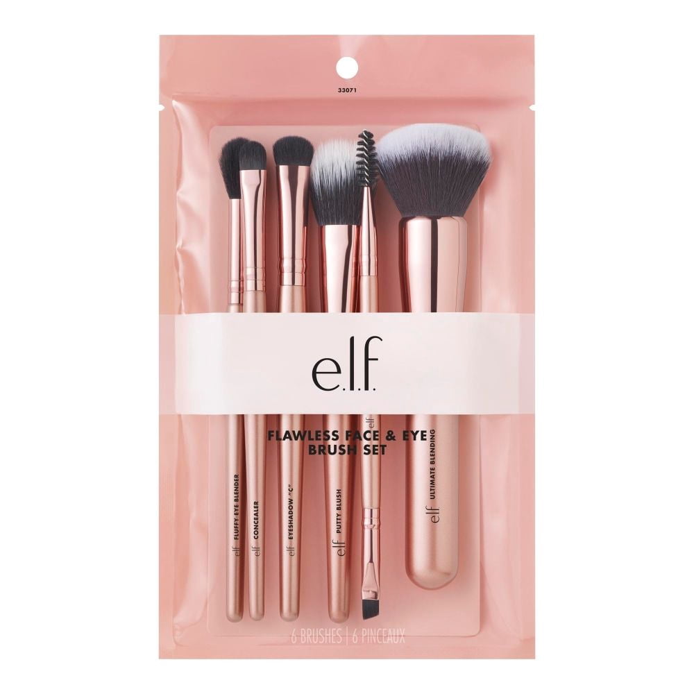 e.l.f. 6-Piece Flawless Face & Eye Makeup Brush Set 6 pc - Pack of 2
