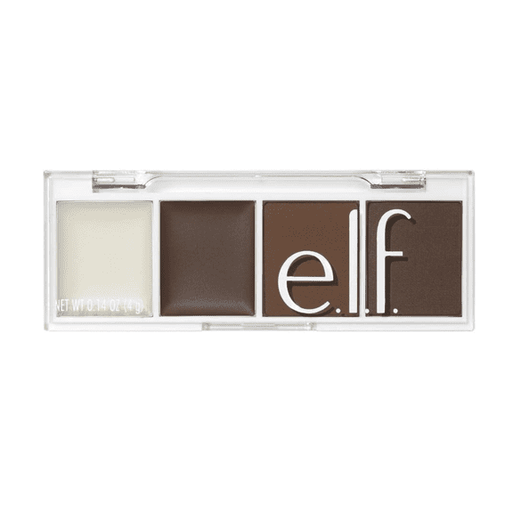 e.l.f. Bite-Size Brow, Mini Brow Quad with Ultra-Pigmented Waxes & Powders, Eyebrow Grooming & Makeup Kit, Auburn, 0.14 Oz