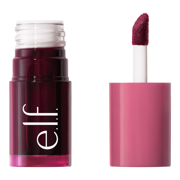 e.l.f. Sheer For It Blush Tint, Buildable Stain For Lips + Cheeks, Plums Up, 0.22 fl oz