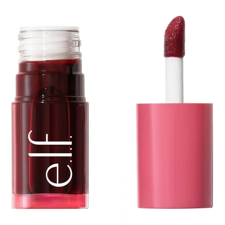 e.l.f. Sheer For It Blush Tint, Buildable Stain For Lips + Cheeks, Left On Red, 0.22 fl oz