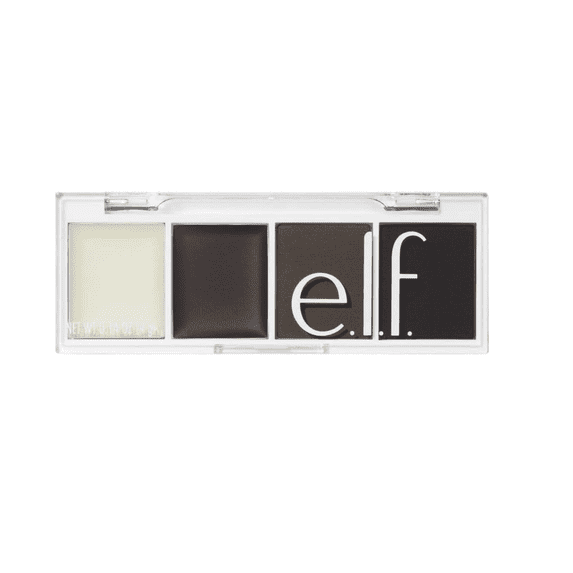 e.l.f. Cosmetics Bite-Size Brow, Mini Brow Quad with Ultra-Pigmented Waxes & Powders, Eyebrow Grooming & Makeup Kit, Black, 0.14 Oz