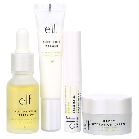 e.l.f. Cosmetics Mini the skin Hit + Hemp-Derived Cannabis Sativa Kit, 4 Count