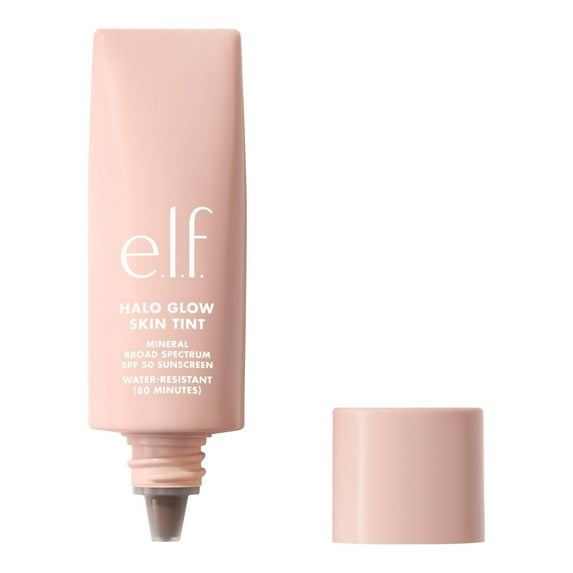 e.l.f. Halo Glow Skin Tint Mineral SPF 50, Tinted Moisturizer, 17 Rich Warm, 1 fl oz