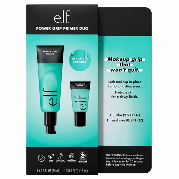 e.l.f. Jumbo Power Grip Primer Duo - 1 Jumbo ( 2.5 fl oz) and 1 Travel Size (0.5 fl oz)