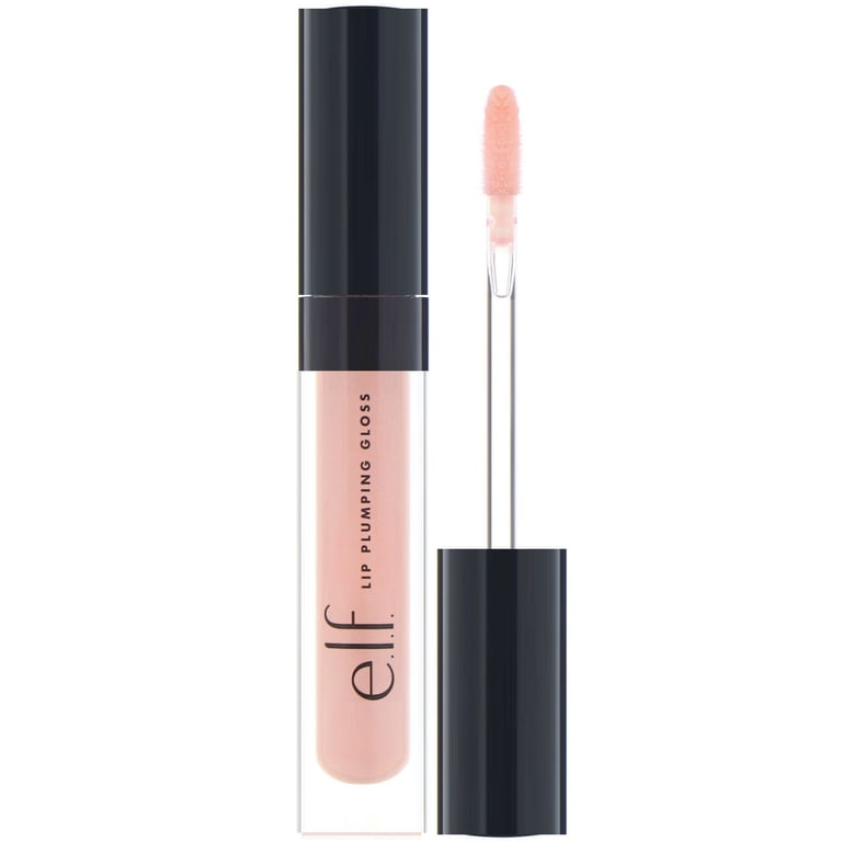 e.l.f. Vegan Lip Plumping Gloss, Pink Cosmo with Vitamin E and