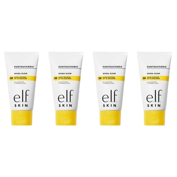 e.l.f. SKIN Suntouchable! Whoa Glow SPF 30 , Sunbeam, Makeup Primer Sunbeam 4PK