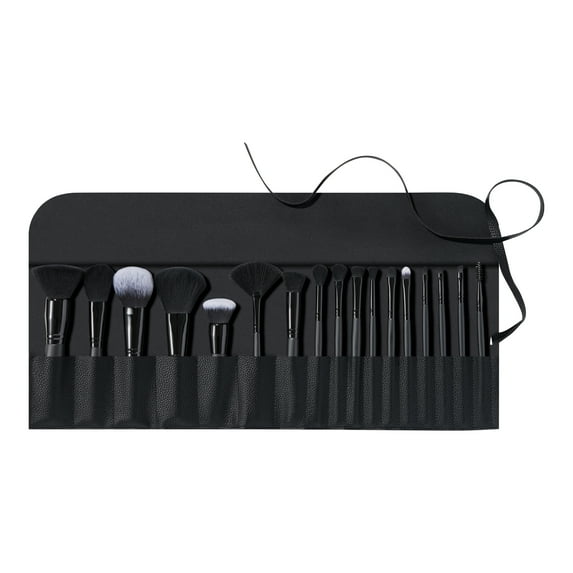 e.l.f. Ultimate Makeup Brush Set & Travel Roll, 17pc Brush Kit with Vegan Leather Case