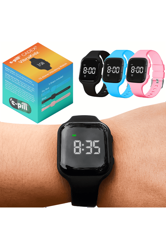 e-pill CADEX Vibrakidz - Rechargeable 15 Alarm Vibrating Reminder & Repeating Interval Timer Watch