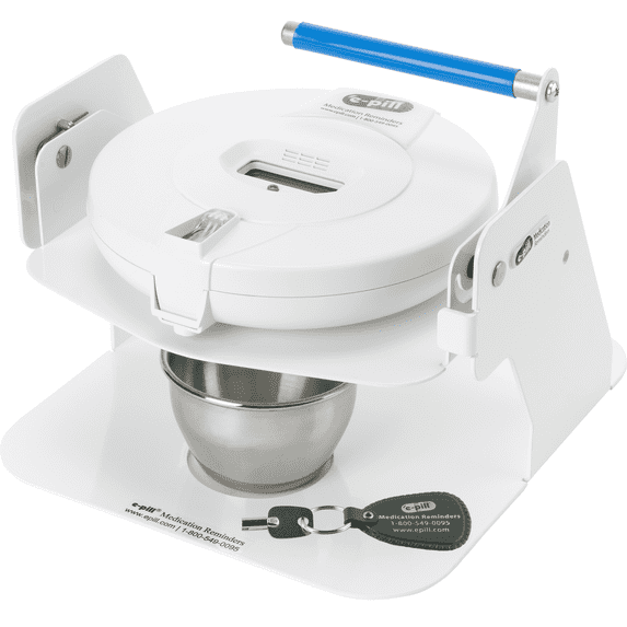 e-pill MedTime Station Pro - Advanced Locked Automatic Pill Dispenser - White Lid