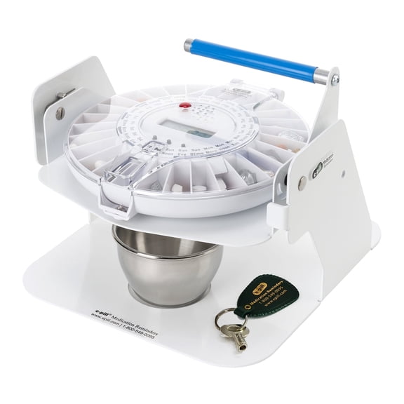 e-Pill MedTime Station Automatic Pill Dispenser – Clear Locked Medication Reminder & Pill Organizer for Seniors, Caregivers & Dementia Support, Prevents Missed or Double Doses, Loud Alerts, 28 Alarms