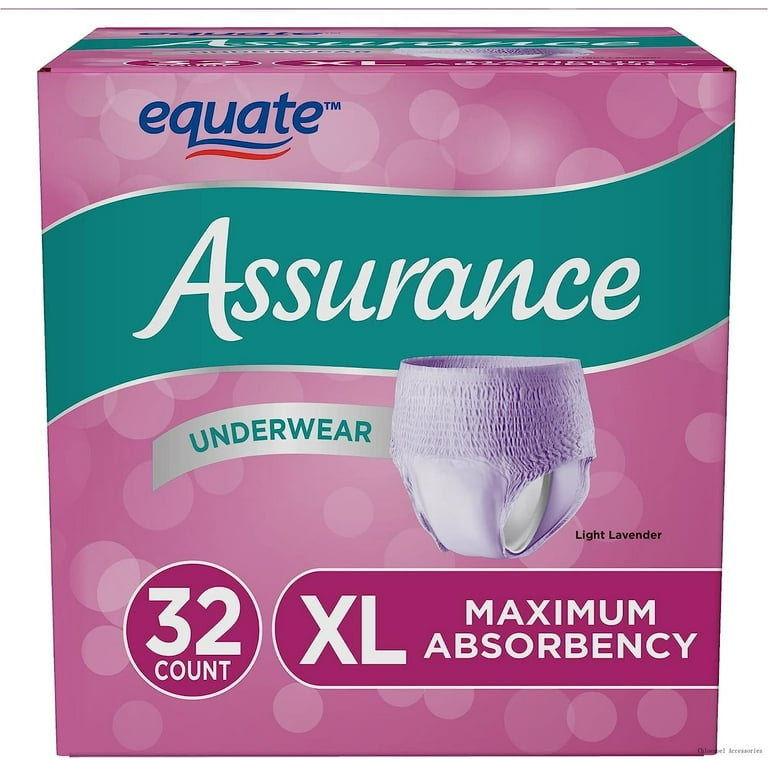 e & postpartum underwear for women, absorbency, xl, 32 ct (pack of 2 |  total of 64 ct)