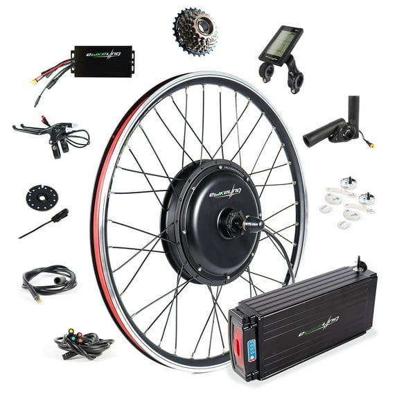 eBikeling 36V 500W Waterproof Electric Bike Conversion Kit with 26" Front Wheel, Ebike Conversion Kit with Battery 36V 13AH Dolphin, Add On Electric Bike Kit for Effortless Riding