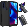 thumbnail image 1 of eBizWare Case for Motorola Moto G Pure, Moto G Power 2022 Rugged Phone Case, Military Grade 2 in1 Hybrid Heavy-Duty Rubber Shockproof Protective Slim TPU Cover (Black), 1 of 6