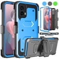 thumbnail image 1 of eBizWare Moto G Power 5G 2024 Case, with [Built-in Screen Protector] and Belt Clip Holster, Shockproof Heavy Duty Protective Kickstand Phone Case Cover for Motorola Moto G Power 5G 2024 - Blue, 1 of 9