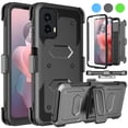 thumbnail image 1 of eBizWare Moto G Power 5G 2024 Case, with [Built-in Screen Protector] and Belt Clip Holster, Shockproof Heavy Duty Protective Kickstand Phone Case Cover for Motorola Moto G Power 5G 2024 - Black, 1 of 9