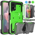 thumbnail image 1 of eBizWare Moto G Power 5G 2024 Case, with [Built-in Screen Protector] and Belt Clip Holster, Shockproof Heavy Duty Protective Kickstand Phone Case Cover for Motorola Moto G Power 5G 2024 - Green, 1 of 9