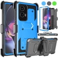 thumbnail image 1 of eBizWare Moto G Stylus 5G 2024 Case, with [Built-in Screen Protector] and Belt Clip Holster, Shockproof Heavy Duty Protective Kickstand Phone Case Cover for Motorola Moto G Stylus 5G 2024 - Blue, 1 of 9