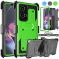 thumbnail image 1 of eBizWare Moto G Stylus 5G 2024 Case, with [Built-in Screen Protector] and Belt Clip Holster, Shockproof Heavy Duty Protective Kickstand Phone Case Cover for Motorola Moto G Stylus 5G 2024 - Green, 1 of 9