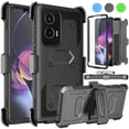 thumbnail image 1 of eBizWare Moto G Stylus 5G 2024 Case, with [Built-in Screen Protector] and Belt Clip Holster, Shockproof Heavy Duty Protective Kickstand Phone Case Cover for Motorola Moto G Stylus 5G 2024 - Black, 1 of 9