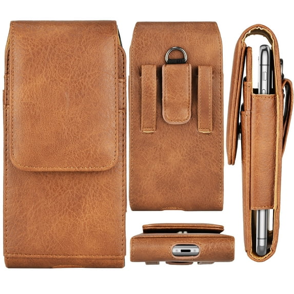 eBizWare Universal Leather Belt Clip Hybrid Carrying Case for Motorola, Google