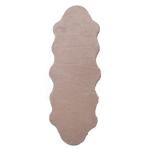 eCarpetGallery Faux Fur Rug for Bedroom, Fluffy Rug for Living Room, Supersoft, Bedside, Floor Mat, Sofa Seat Cover, 2' x 6', Taupe