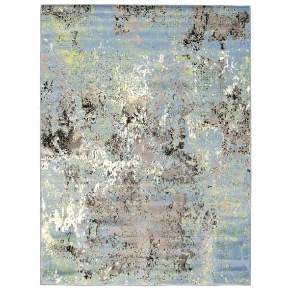 eCarpetGallery Modern Living Room Area Rug, 6'7" x 9'6", Cobalt Blue, Azure